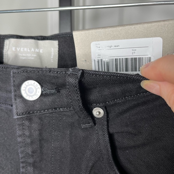 Everlane The Way High Waisted Jean Raw Hem Straight Wide Leg, NWT - Picture 13 of 15